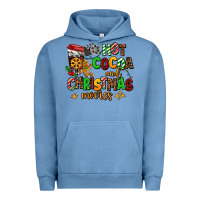 Pigment Pebble Blue hot cocoa and christmas movies Urban Hoodie - AdoDesignShop