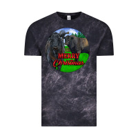 Cloud Black Black Angus Cattle and Bull Merry Christmas Vintage Tee - RanaPortraitStore