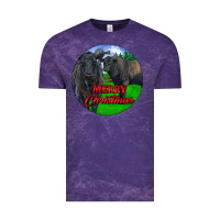 Cloud Purple Black Angus Cattle and Bull Merry Christmas Vintage Tee - RanaPortraitStore