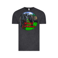Vintage Black Black Angus Cattle and Bull Merry Christmas Vintage Tee - RanaPortraitStore