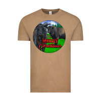 Vintage Coffee Black Angus Cattle and Bull Merry Christmas Vintage Tee - RanaPortraitStore