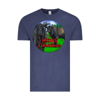 Vintage Denim Black Angus Cattle and Bull Merry Christmas Vintage Tee - RanaPortraitStore
