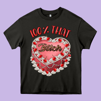 100 That Bitch Heavy Core Tee Designed By Artiststas