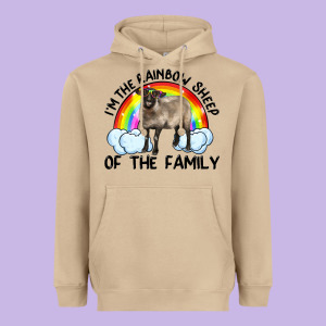 I'm The Rainbow Sheep Of The Family Suffolk Sheep Black Face Sheep Heavyweight Hoodie Designed By Artiststas