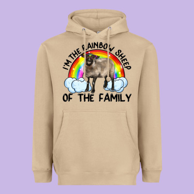 I'm The Rainbow Sheep Of The Family Suffolk Sheep Black Face Sheep Heavyweight Hoodie Designed By Artiststas