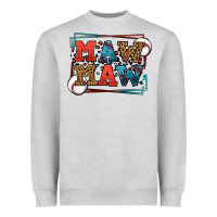 Heather Grey Baseball mawmaw leopard frame Heavyweight Sweatshirt - LillyAllenDesigns