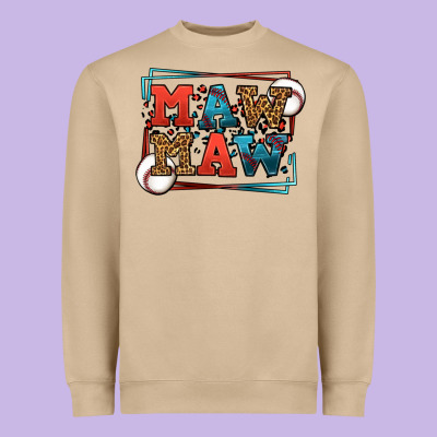 Baseball Mawmaw Leopard Frame Heavyweight Sweatshirt Designed By Lillyallendesigns