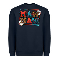 Navy Baseball mawmaw leopard frame Heavyweight Sweatshirt - LillyAllenDesigns