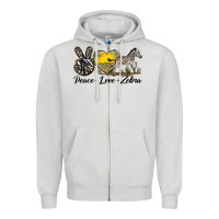 Dove Grey peace love zebra Zipper Hoodie - LillyAllenDesigns