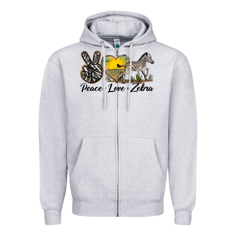 Peace Love Zebra Zipper Hoodie by LillyAllenDesigns | Teevron