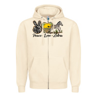 Sandshell peace love zebra Zipper Hoodie - LillyAllenDesigns