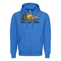 True Royal peace love zebra Zipper Hoodie - LillyAllenDesigns