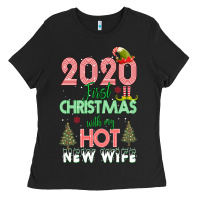 Black 2020 First Christmas With My Hot New Wife Ladies Tee - Bettercallsaul