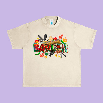 Cinco De Mayo Barber Urban Heavy Tee Designed By Cowgirlartshop