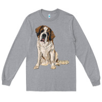 Heather Grey saint bernard Long Sleeve Tee - RanaPortraitStore