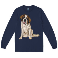 Navy saint bernard Long Sleeve Tee - RanaPortraitStore