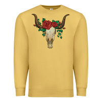 Antique Gold bull skull with roses Premium Sweatshirt - Artiststas