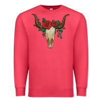 Cardinal bull skull with roses Premium Sweatshirt - Artiststas