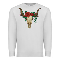 Dove Grey bull skull with roses Premium Sweatshirt - Artiststas