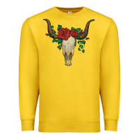Lemon bull skull with roses Premium Sweatshirt - Artiststas