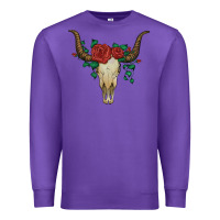 Purple bull skull with roses Premium Sweatshirt - Artiststas