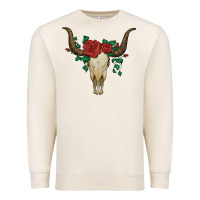 Sandshell bull skull with roses Premium Sweatshirt - Artiststas