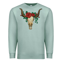 Seafoam bull skull with roses Premium Sweatshirt - Artiststas