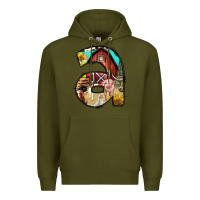 Army Green farm life alphabet lowercase letters a Premium Hoodie - BundleAndBundleShop