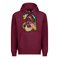 Burgundy farm life alphabet lowercase letters a Premium Hoodie - BundleAndBundleShop