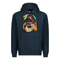 Navy farm life alphabet lowercase letters a Premium Hoodie - BundleAndBundleShop
