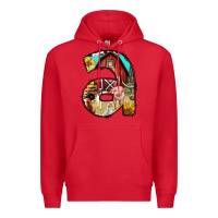 Red farm life alphabet lowercase letters a Premium Hoodie - BundleAndBundleShop