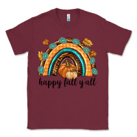 Burgundy Happy Fall Y'all Classic Tee - texasbilliewilder