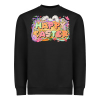 Black Happy Easter Heavyweight Sweatshirt - LillyAllenDesigns