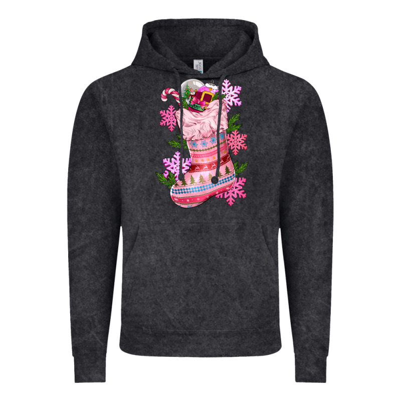 Pink Christmas Socks Vintage Hoodie by CowGirlArtShop | Teevron