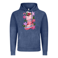 Vintage Denim pink christmas socks Vintage Hoodie - CowGirlArtShop