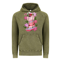Vintage Olive pink christmas socks Vintage Hoodie - CowGirlArtShop