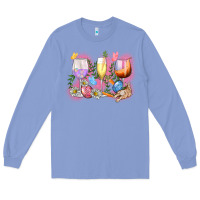 Colony Blue Easter wine glasses  Easter Day Long Sleeve Tee - CowGirlArtShop