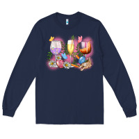 Navy Easter wine glasses  Easter Day Long Sleeve Tee - CowGirlArtShop