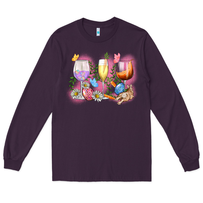 Easter Wine Glasses  Easter Day Long Sleeve Tee by CowGirlArtShop | Teevron