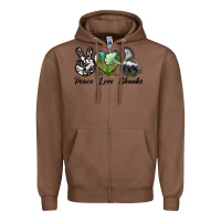 Chestnut Peace Love Skunks Zipper Hoodie - LillyAllenDesigns
