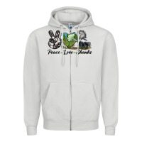 Dove Grey Peace Love Skunks Zipper Hoodie - LillyAllenDesigns