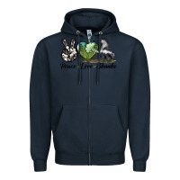 Navy Peace Love Skunks Zipper Hoodie - LillyAllenDesigns