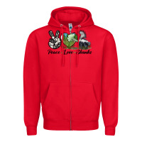 Red Peace Love Skunks Zipper Hoodie - LillyAllenDesigns