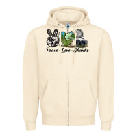 Sandshell Peace Love Skunks Zipper Hoodie - LillyAllenDesigns