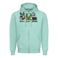 Seafoam Peace Love Skunks Zipper Hoodie - LillyAllenDesigns