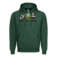 Sports Green Peace Love Skunks Zipper Hoodie - LillyAllenDesigns