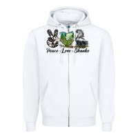 White Peace Love Skunks Zipper Hoodie - LillyAllenDesigns