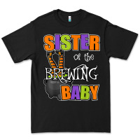 Black sister of brewing baby halloween theme baby shower spooky t shirt Premium Tee - minhPixels