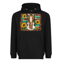 Black goat daisy sunflowers leopard serape glitter Heavyweight Hoodie - Artiststas