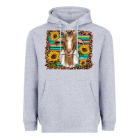 Heather Grey goat daisy sunflowers leopard serape glitter Heavyweight Hoodie - Artiststas